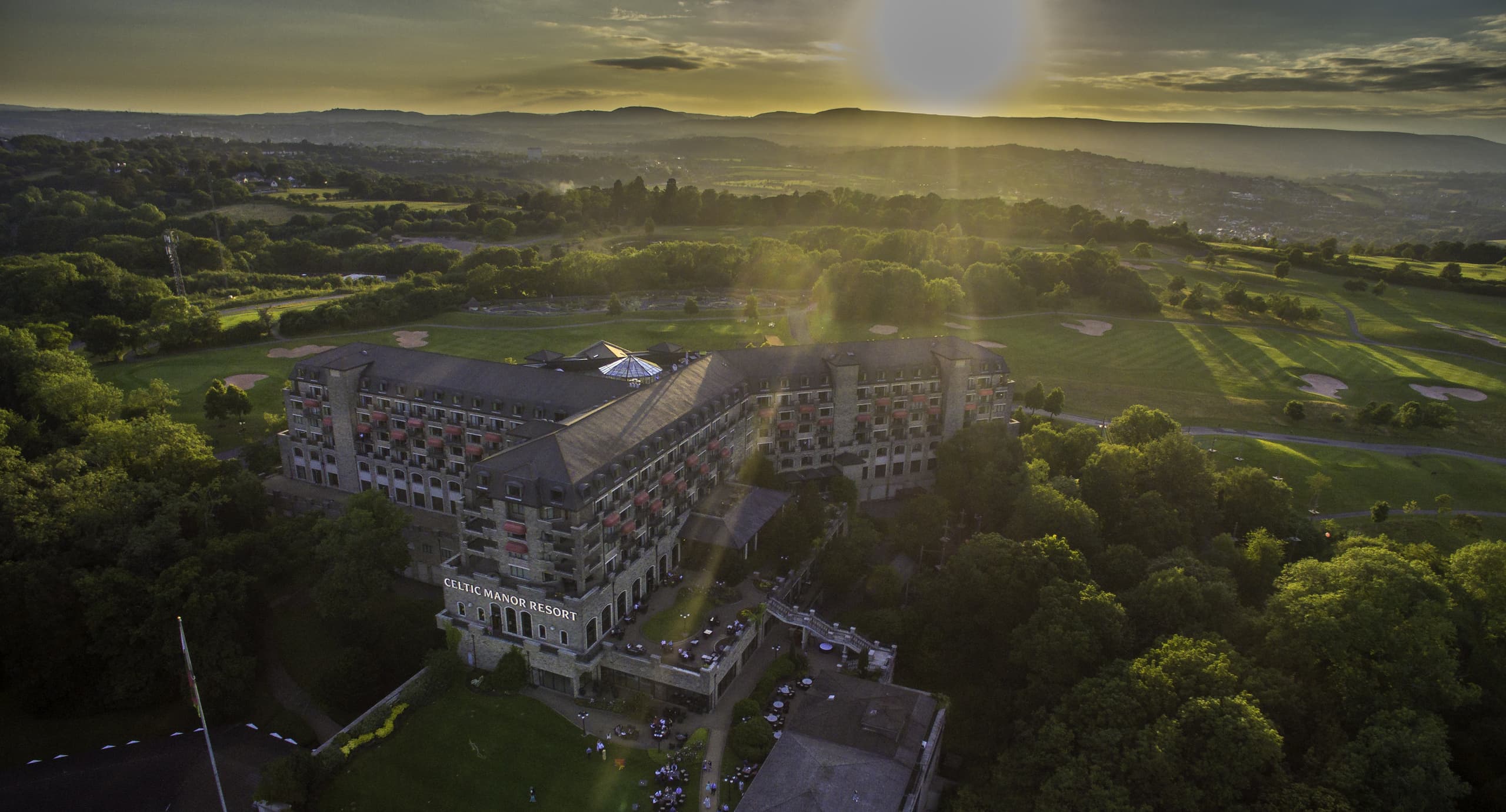 Resort Hotel Exterior Aerial Sunset