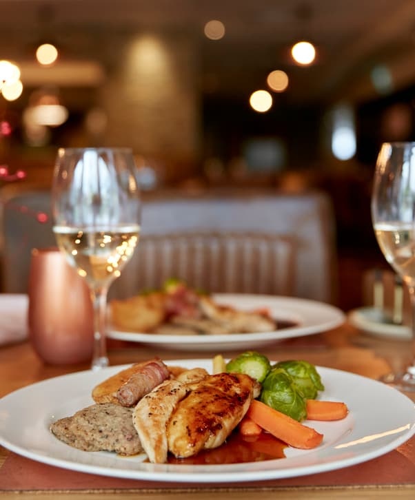 Coldra Court Hotel The Rib Food at Christmas