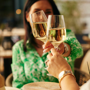 Wine on the Cwrt Terrace