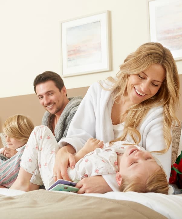 Family Staying in a Hunter Lodge