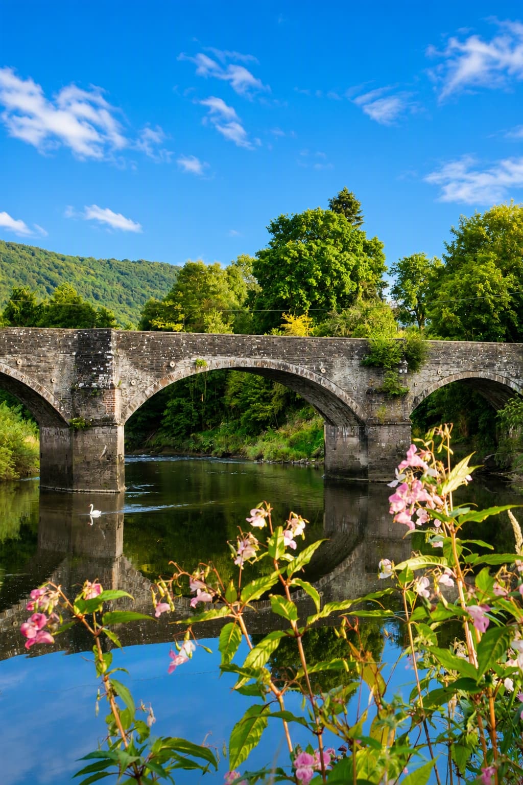 Walk Wales River Usk at Newbridge on Usk